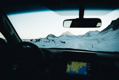 Driving on icy road