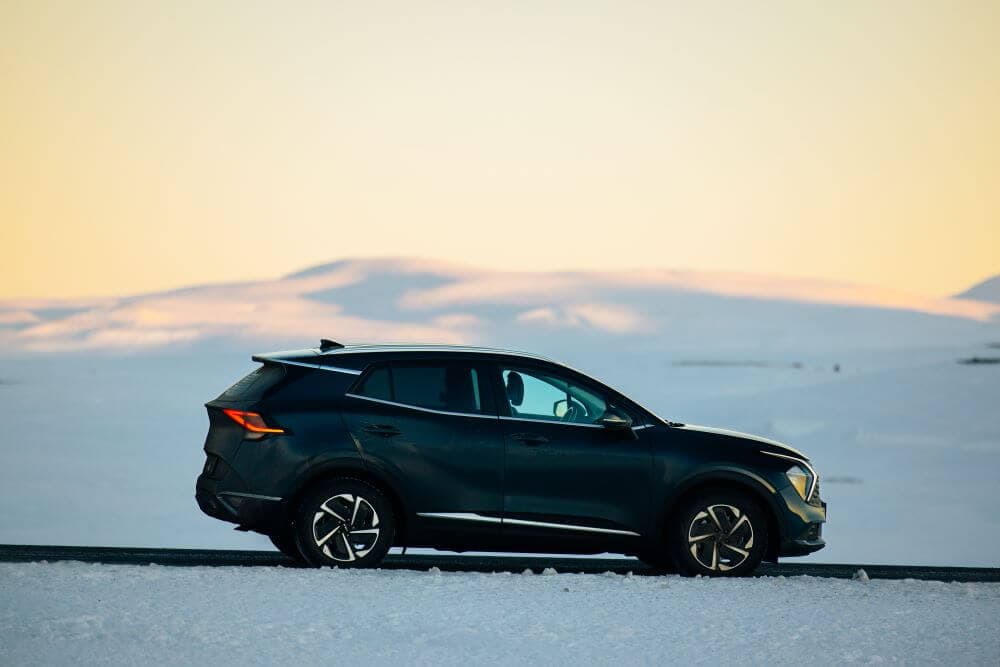 icy roads in Iceland rental vehicle