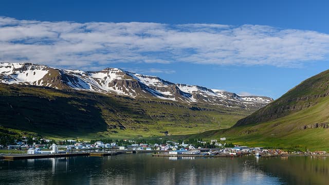 Borgafjordur Borgafjordur on a beutiful summer day with mountains in background