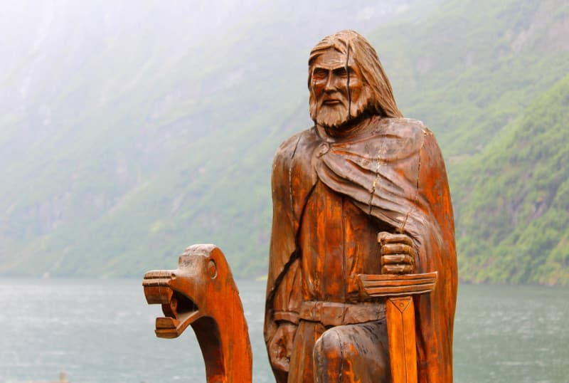 Viking Tree sculpture of viking in iceland
