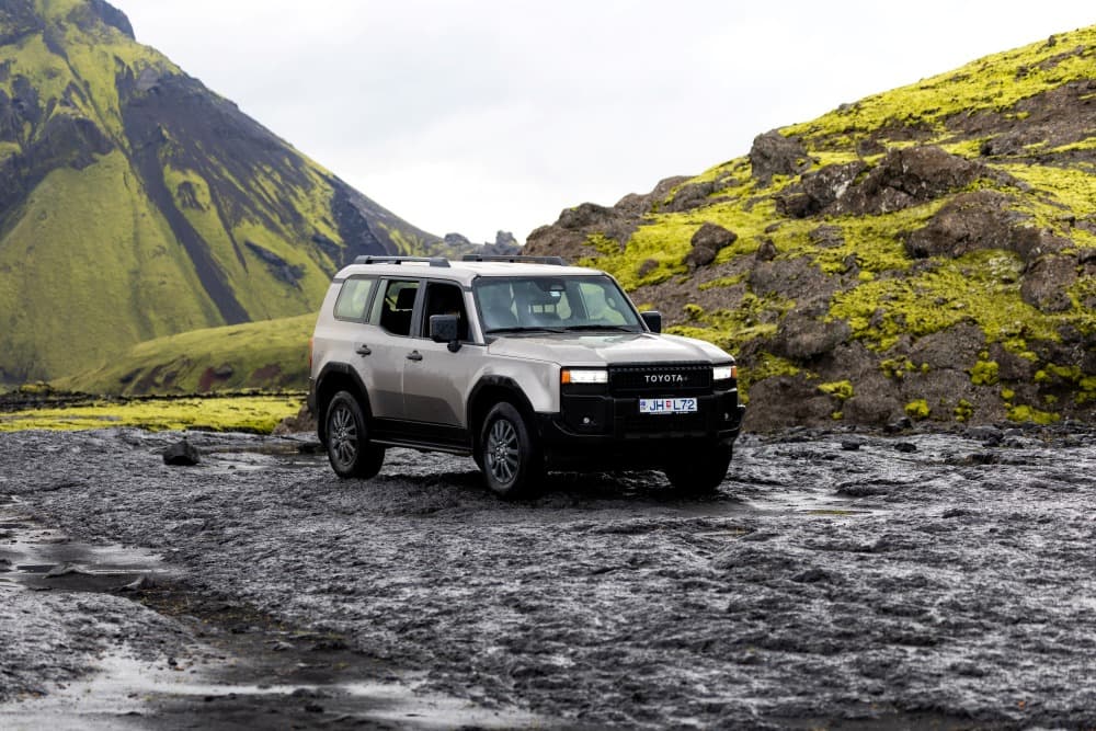 F-road in Iceland. Toyota Land Cruiser on a F-road in Icleand's highland.