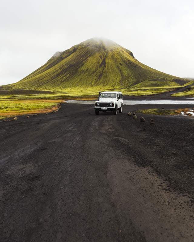 F-road driving in Iceland Car driving a F-road in Iceland
