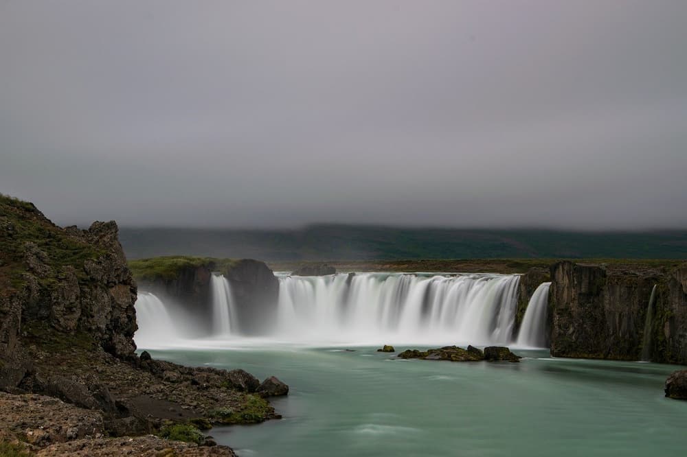 Overview image of Goðafoss Waterfall iceland