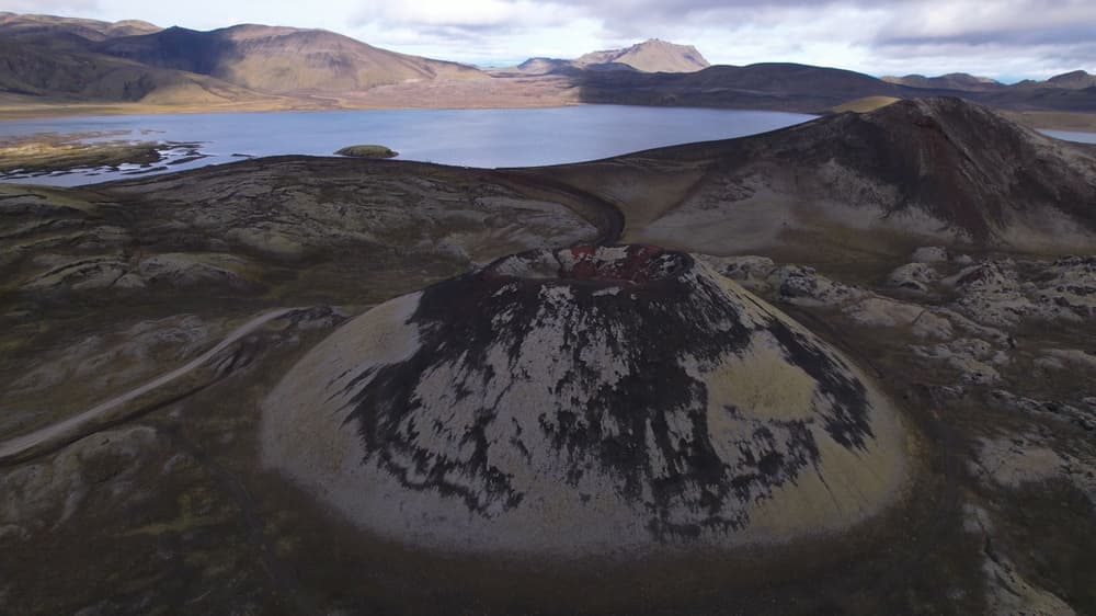 A view over Strútur Crater in Iceland's highland.