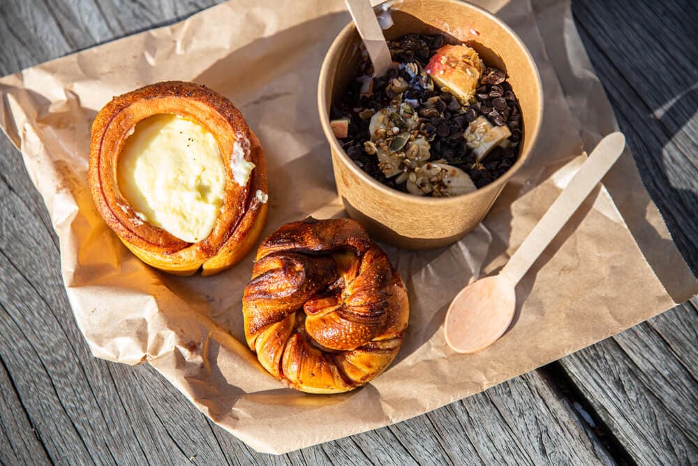 Local breakfast in Reykjavik. Icelandic pastry breakfast in Reykjavik.