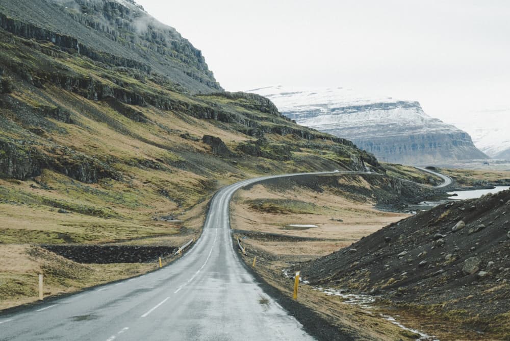 mountain road in Iceland mountain road in Iceland