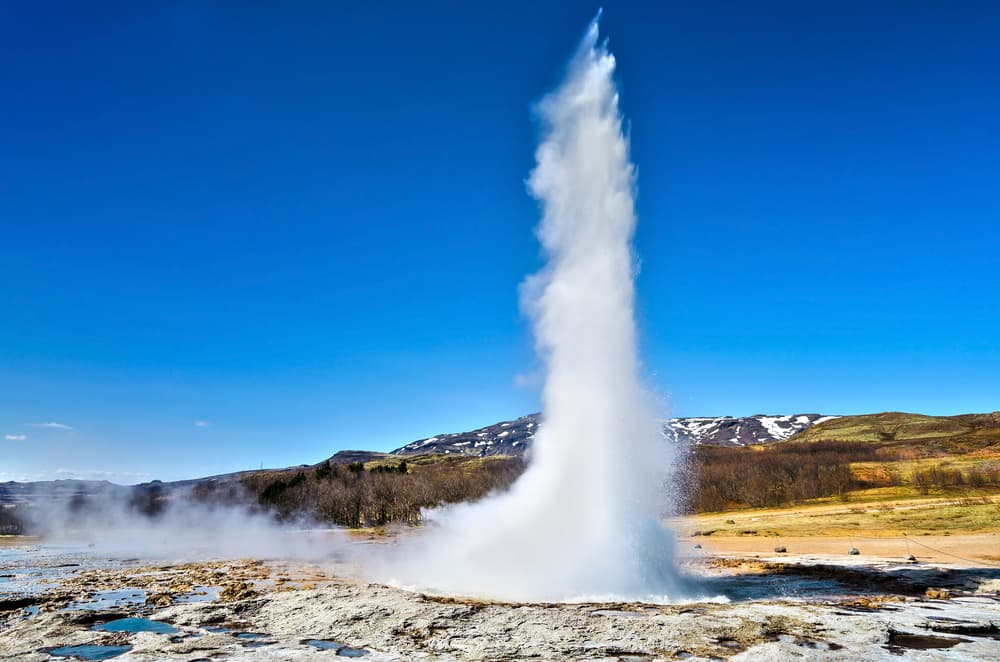 Strokkur, Golden circle. Strokklur geyser in the golden circle route in Iceland.
