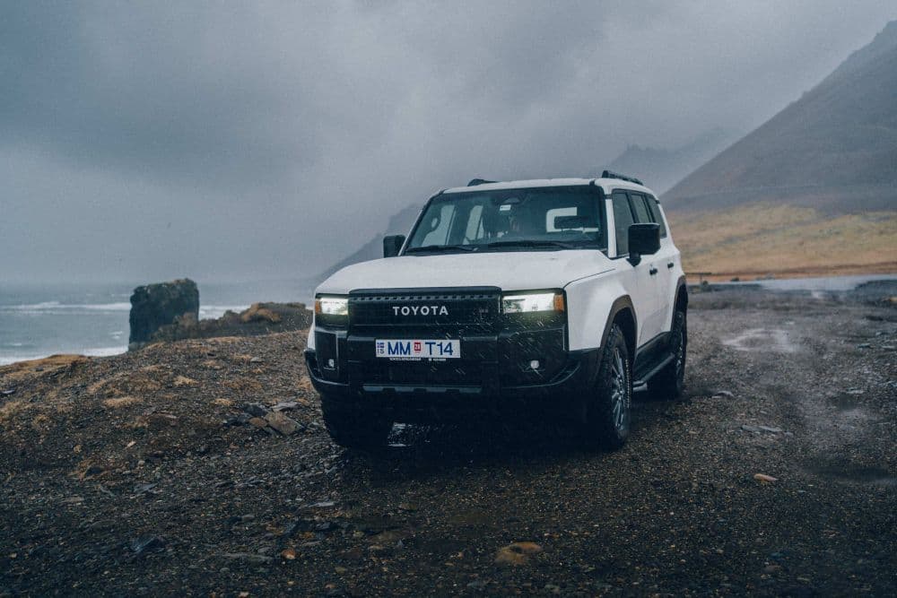 Large white 4x4 in Iceland.