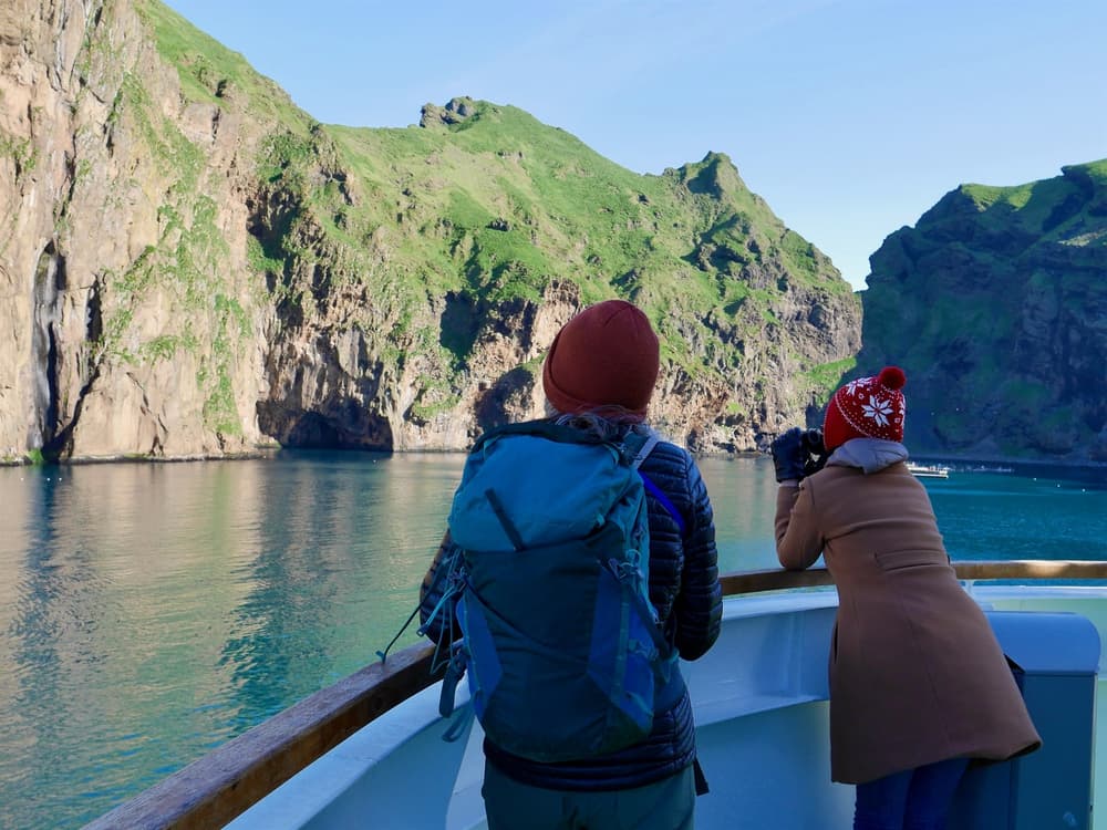 Basalt Rock sea cliffs in the westman islands.