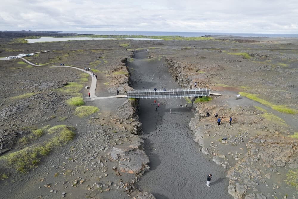 Bridge between continents at  Reykjanes peninsula