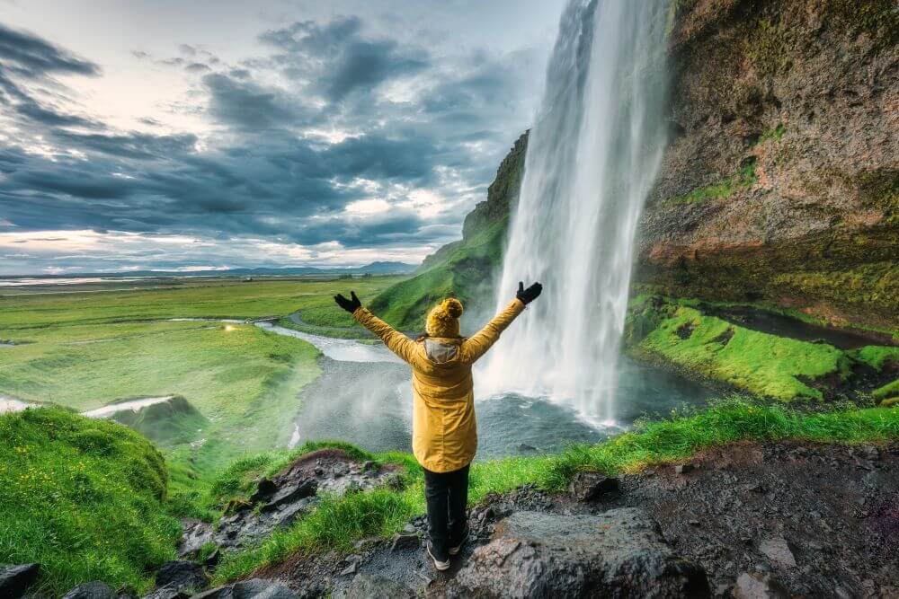 Seljalandsfoss waterfall in spring iceland