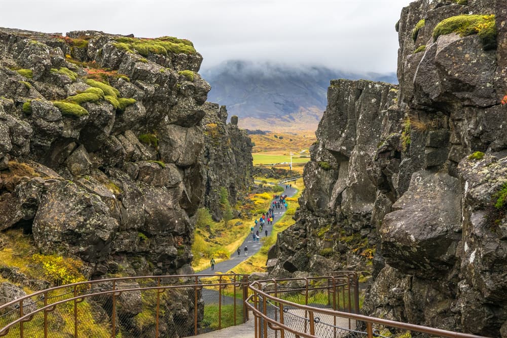 Almannagjá canyon at Thingvellir National Park.