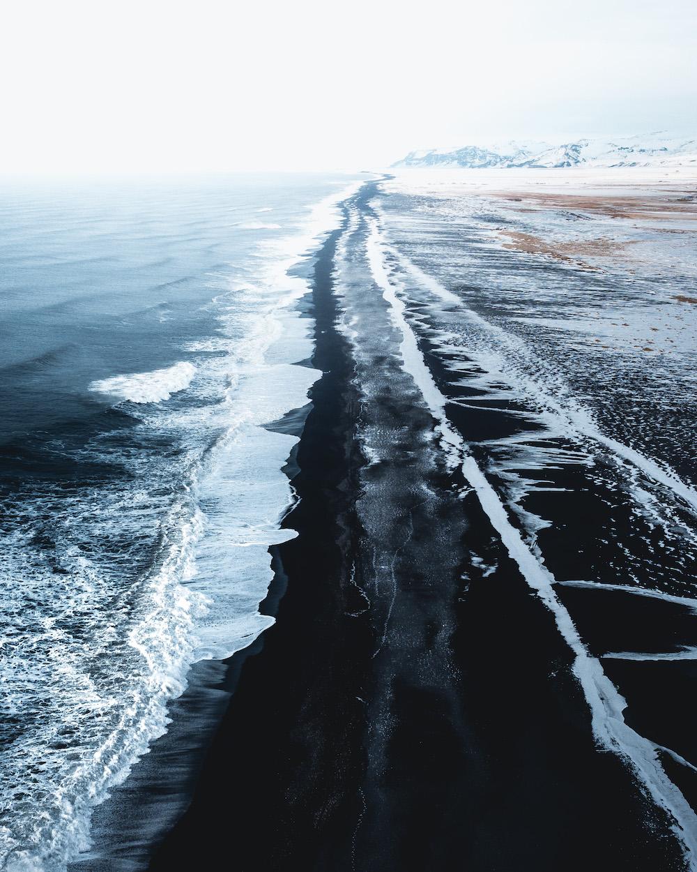 Black sandy beaches