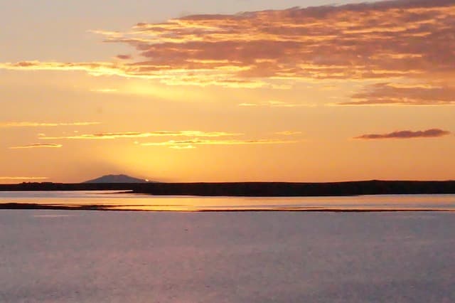 sunset in Iceland midnight sun