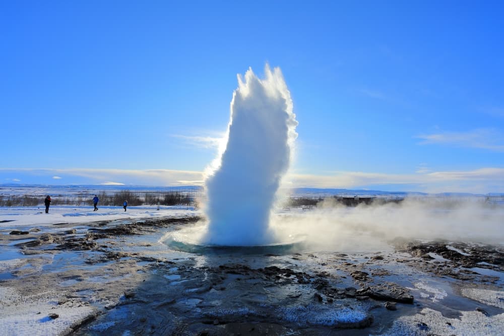 Golden Circle Geyser. Strokkur geyser at Iceland's golden circle.