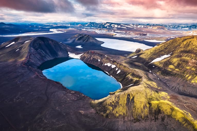 Blahylur, Iceland Highland. Bláhylur crater in Iceland highland.