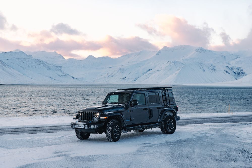 Iceland winter driving. 4x4 in winter conditions on Iceland.