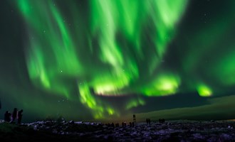 watching the northern lights in Iceland