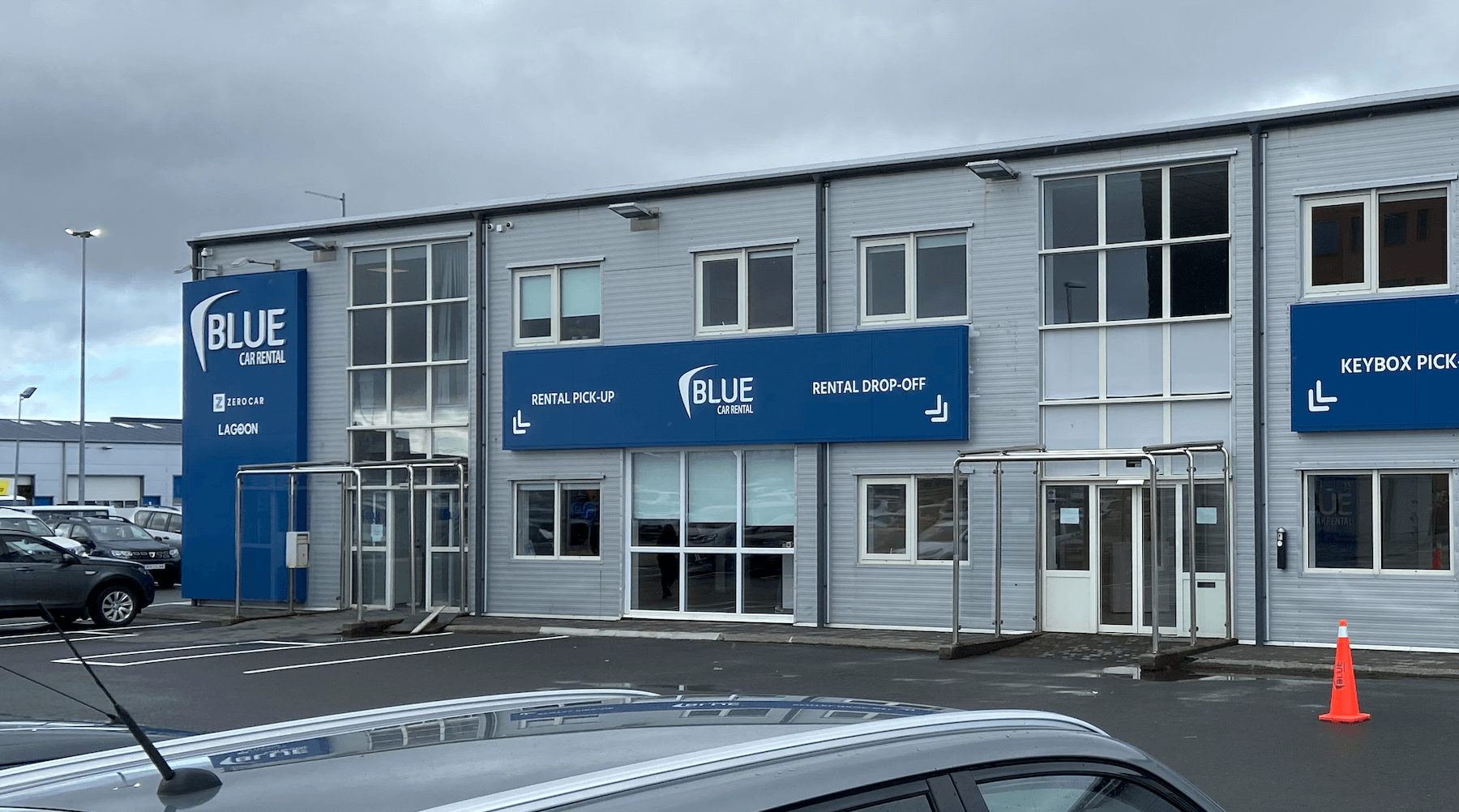 Blue Car Rental office at Keflavik internationl ariport