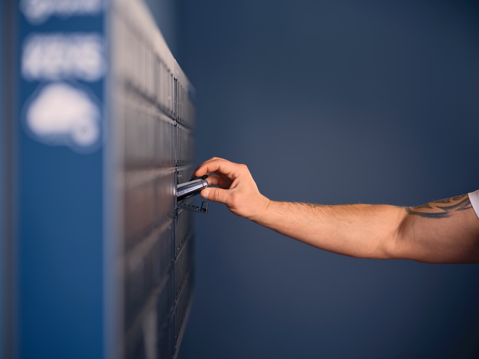 Keybox at blue car rental.