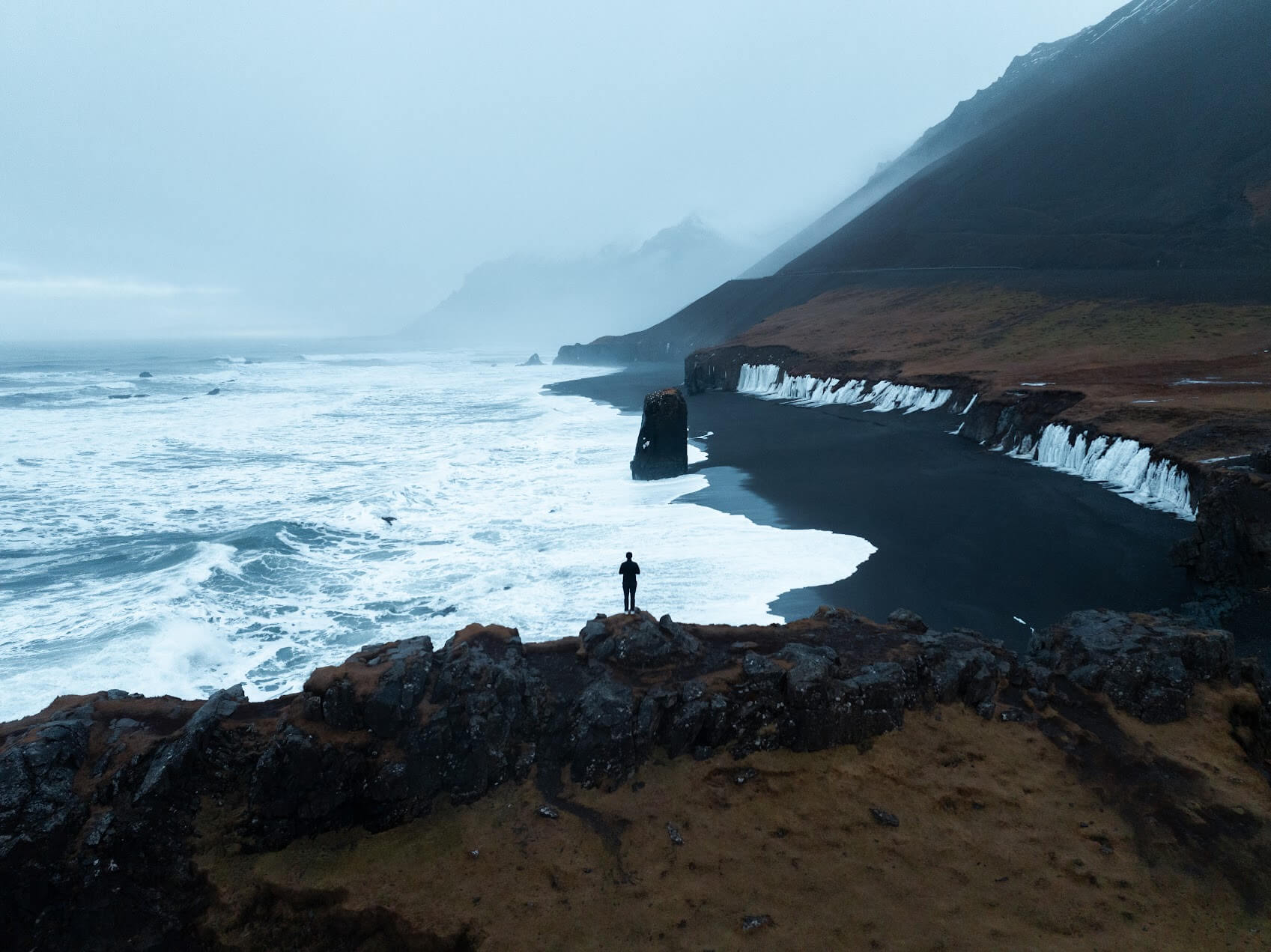 Iceland landscape in Europe showing its geographic location outside the EU