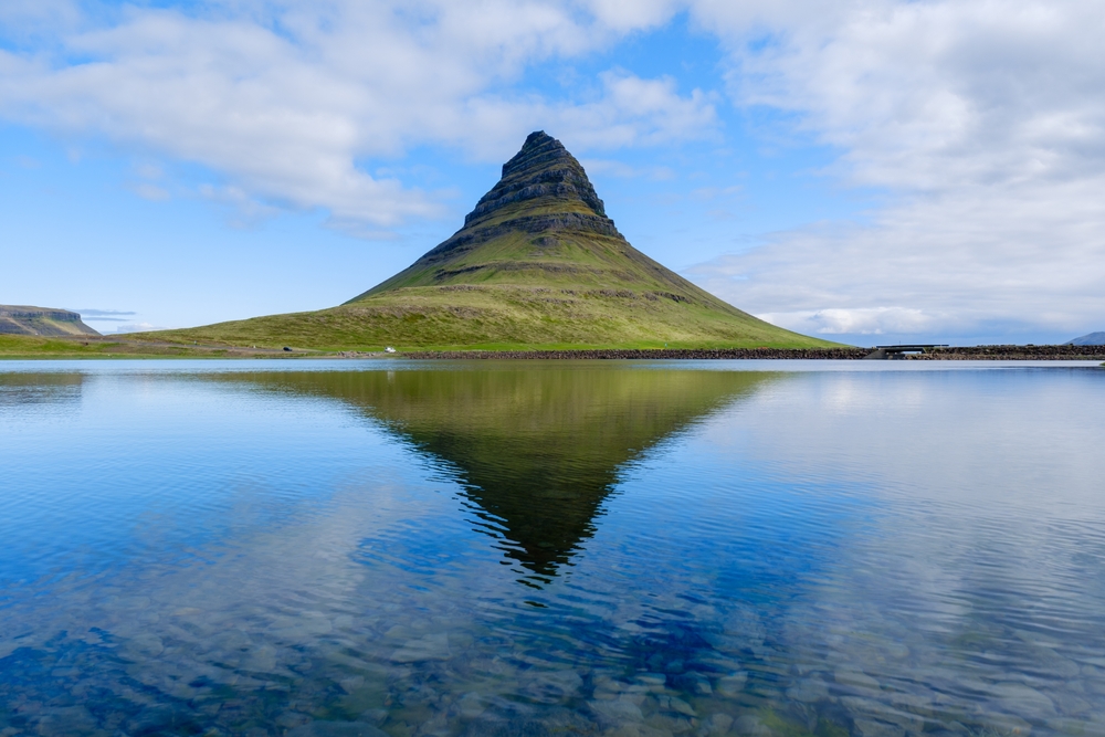 Kirkjufell mountain Kirkjufell mountain with clear sky in summer.