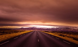 road in Iceland - sunset