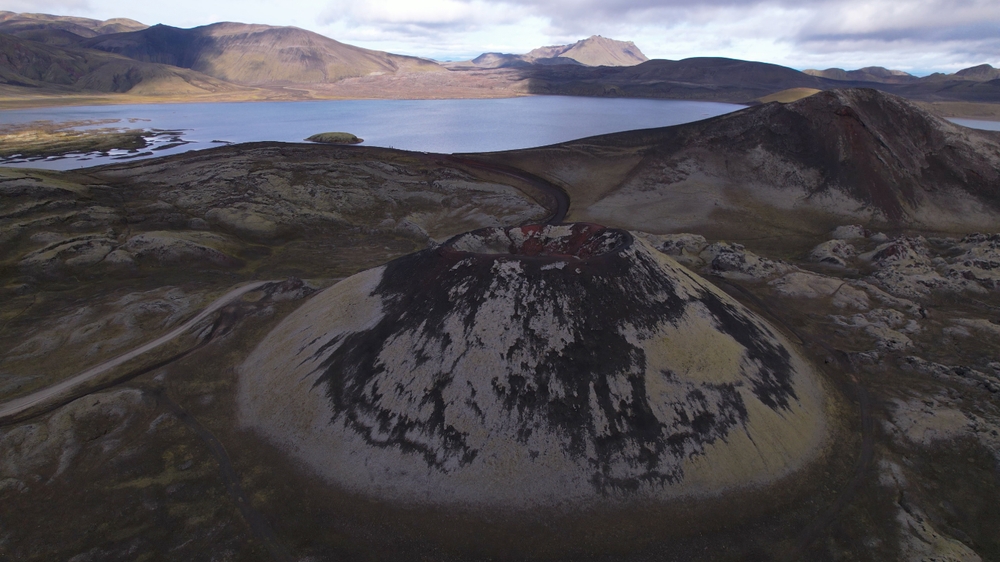Strútur Crater. A view over Strútur Crater in Iceland's highland.