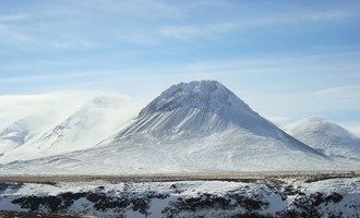mountain covered with snow in Iceland