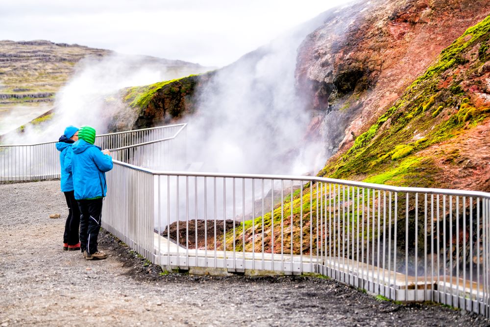 Deildartunguhver geyser hot spring in Borgarfjorður.