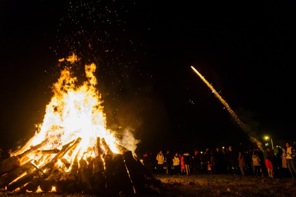 New Year's Eve bonfire in Iceland.