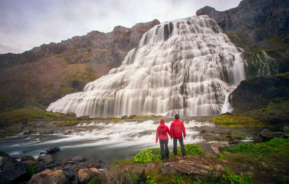 Dynjandi waterfall. Dynjandi waterfall in Iceland westfjord.